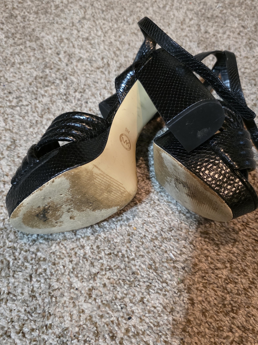 Michael Kors Black Strappy Platform Heels - Picture 2 of 3